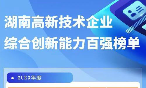 再传佳讯丨宏工入选2023年度湖南省高新技术企业综合创新能力百强